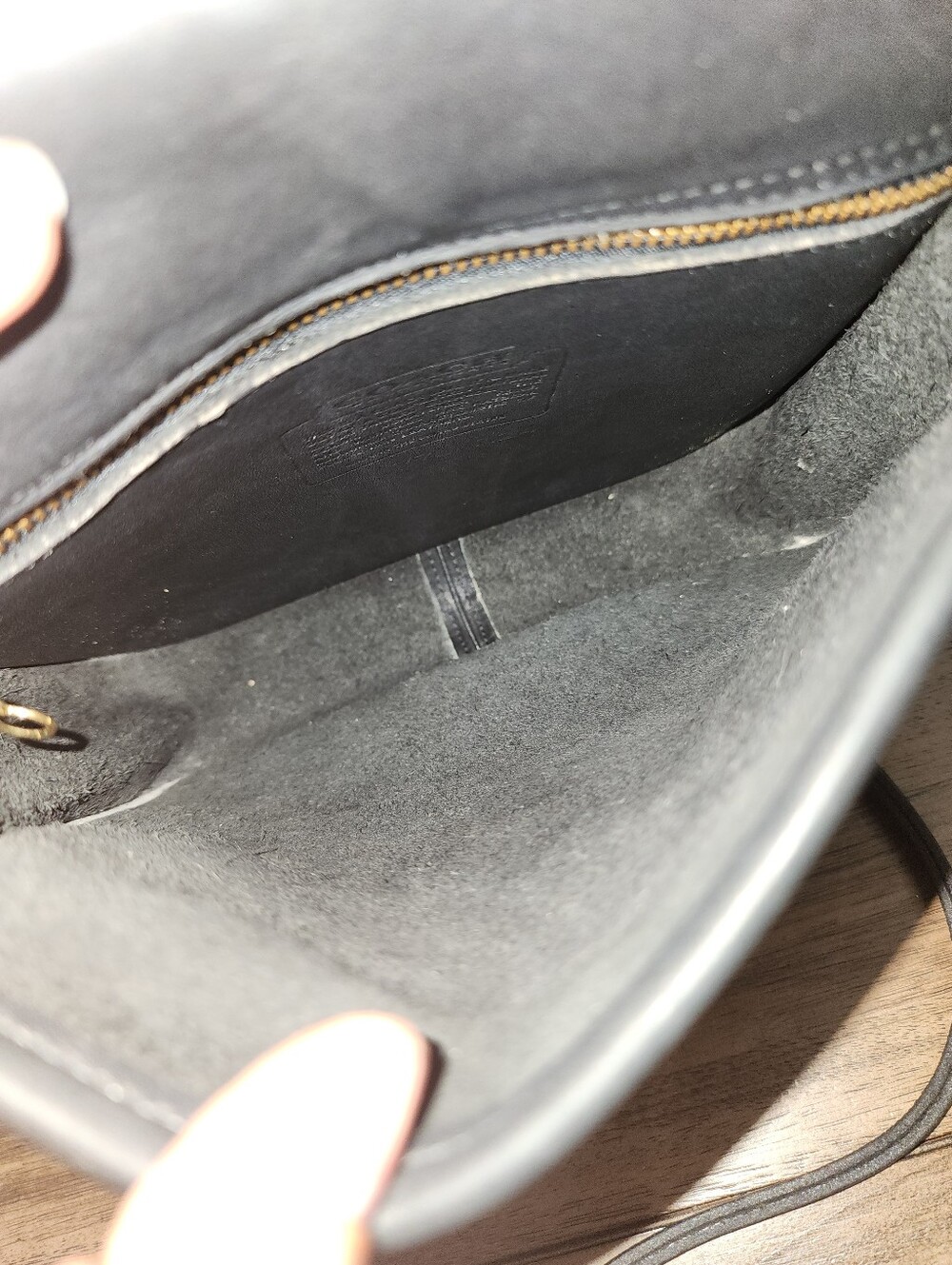 Vintage 90s 'Coach' Black Leather Lindsay Crossbody Bag - Picture 12 of 17